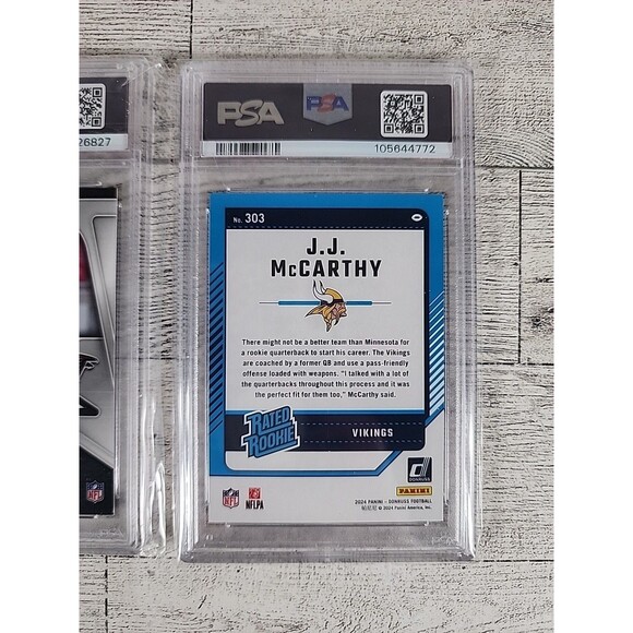 PSA Slab Graded NFL Panini Rookie Card Lot Of 3 Caleb Williams JJ McCarthy Penix - Picture 6 of 8